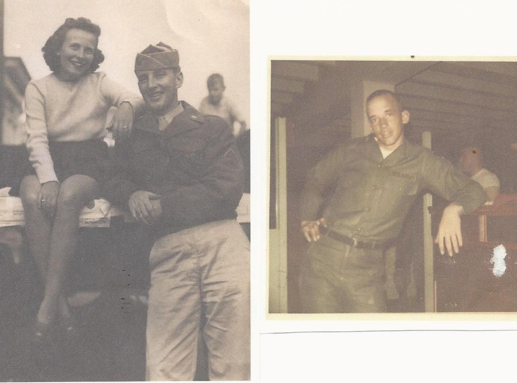 PFC. William A. Derham 1944 INF.4th Inf. Div. Ardennes OCS Inf Candidate Paul J. Derham 1969 66th CO. Ft. Benning 